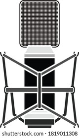 Old Microphone Icon. Flat Color Design. Vector Illustration.