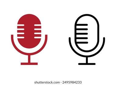 Old microphone icon . Flat design style. Microphone silhouette. Simple icon. Modern flat icon in stylish colors. Web site page and mobile app design element. Recording Studio Symbol. EPS file 182.