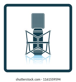 Old microphone icon. Shadow reflection design. Vector illustration.
