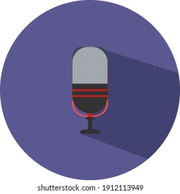 Old microphone, illustration, vector on a white background.