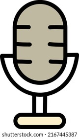 Micrófono antiguo, ilustración, vector sobre fondo blanco.
