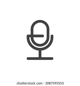 Old microphone line icon. linear style sign for mobile concept and web design. Mic, record audio outline vector icon. Symbol, logo illustration. Vector graphics