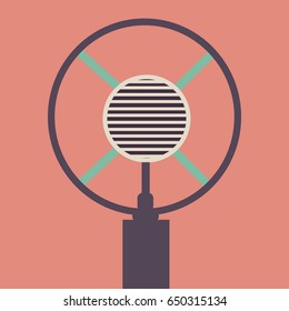 Old microphone made in grunge style vector illustration