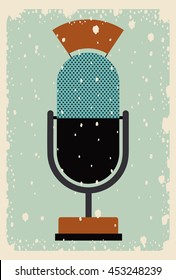 old microphone poster isolated icon design, vector illustration  graphic 