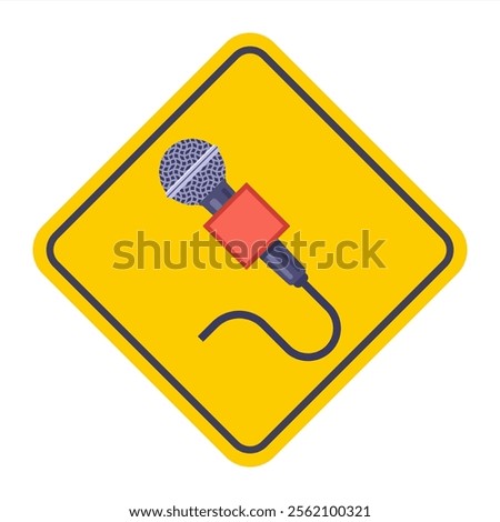 old microphone of a TV presenter who takes an interview. report of a correspondent