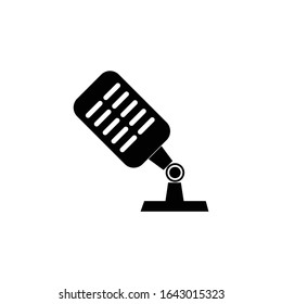 old microphone vector icon, condenser microphone