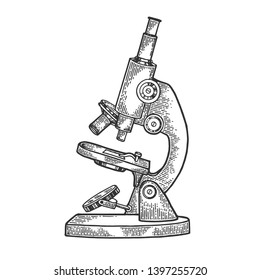 Old Microscope sketch engraving