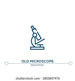 old microscope vector line icon. Simple element illustration. old microscope outline icon from educative concept. Can be used for web and mobile
