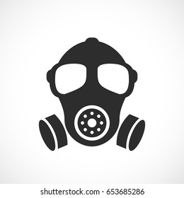 Old military rubber respirator vector sign isolated on white background