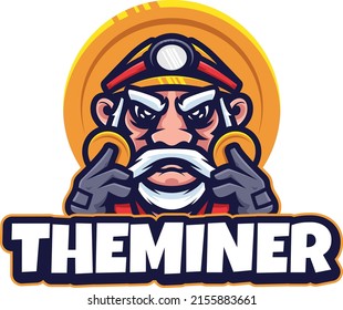 Old Miner Logo Mascot Illustrations Vector