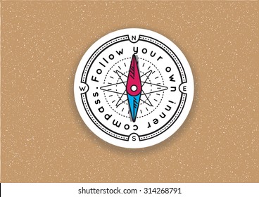 old minimalist compass on abstract grunge background vector