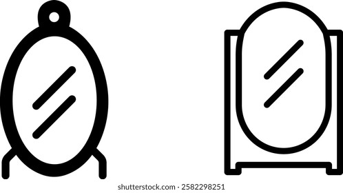 Old Mirror Vector Icon Set – and Vintage and Decorative Reflection Designs