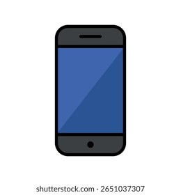 Old mobile icon. Colored vector illustration.