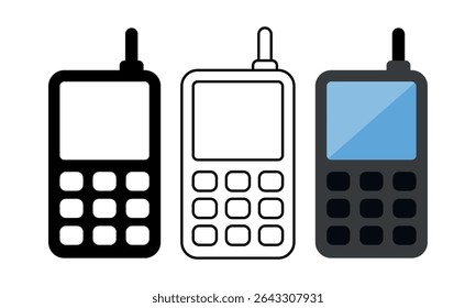Old mobile icon. Vector illustration.