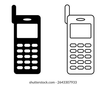 Icono de móvil antiguo. Ilustración vectorial.