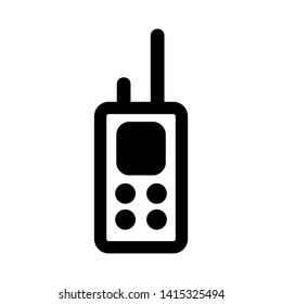Old mobile phone. Black vector illustration - Vector