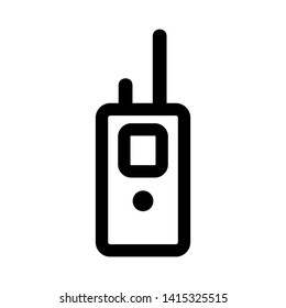 Old mobile phone. Black vector illustration - Vector