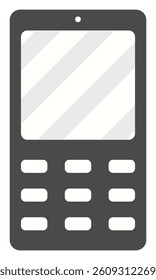 Old mobile phone flat icon isolated on white background.