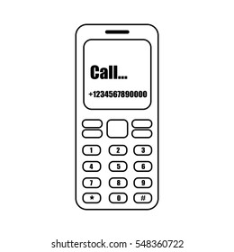 old mobile phone icon on white background