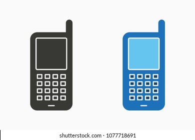 Old mobile phone icon, vector telephone illustration