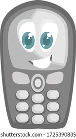 Old mobile phone, illustration, vector on white background