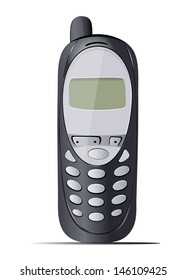 Old Mobile Phone Vector Illustration