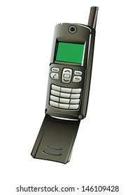 Old mobile phone vector illustration
