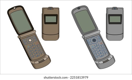 old mobile phone vector. old keypad phones, nostalgia vector objects set.