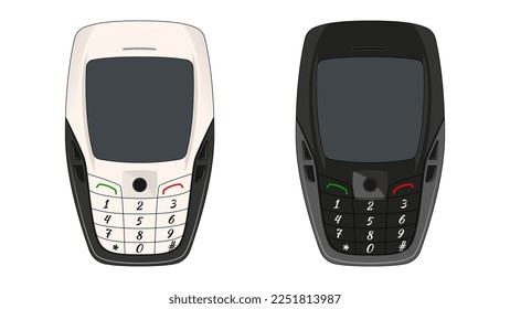 old mobile phone vector. old keypad phones, nostalgia vector objects set.