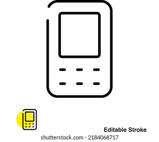 Icono de la línea del vector del teléfono móvil antiguo