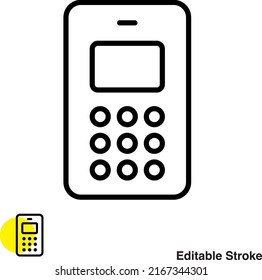 Icono de línea de vector móvil antiguo