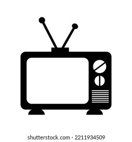 Icono de televisión de modelo antiguo | Ilustración del vector negro |
