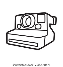old model camera simple vector black and white