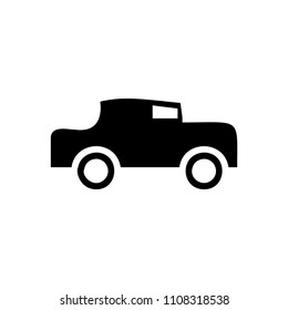 Old model car icon vector Black