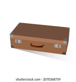 Old model suitcase simple clip art vector illustration