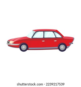 Old and modern model of car, auto industry isolated on white background. Evolution of automobiles vector illustration. Transport, transportation, history concept