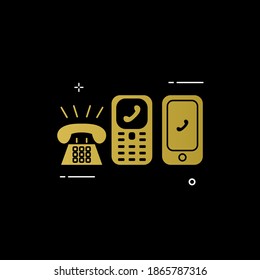 Old and modern phone elegant illustration. Easy to edit with vector file. Can use for all your graphic design content. Especially about communication.