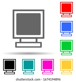 old monitor multi color style icon. Simple thin line, outline vector of web icons for ui and ux, website or mobile application