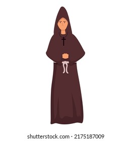 Old monk icon cartoon vector. Priest man. Rishi brewer