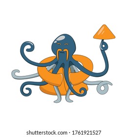 Un viejo pulpo monje con bigote