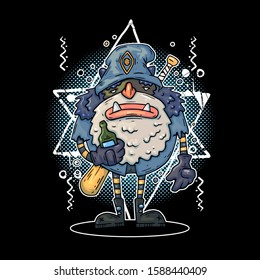 old monster design cartoon tshirt design template