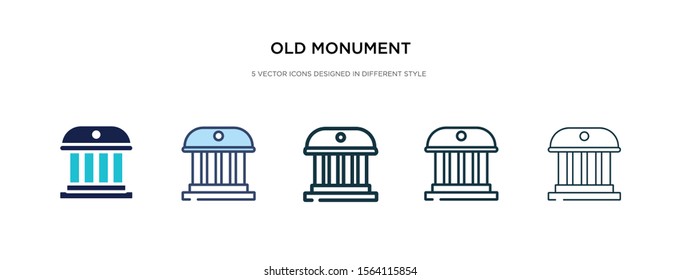 old monument icon in different style vector illustration. two colored and black old monument vector icons designed in filled, outline, line and stroke style can be used for web, mobile, ui