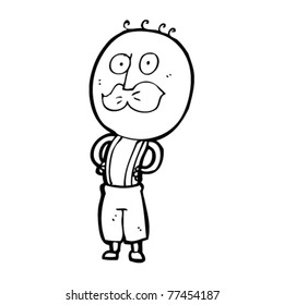 old moon face man cartoon