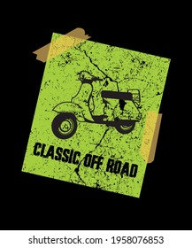 old motor bike design with vespa- motor bike concept- t shirt design vector.