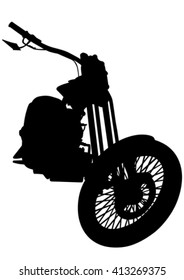 Old motor bike on white background