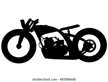 Old motor bike on white background