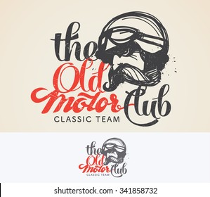 The Old motor club logo and symbol. Designed using the hand-drawn line.