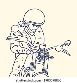 Old Motorcycle classic illustration adventure Travel design for shirt