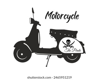 old motorcycle with logo the pirate