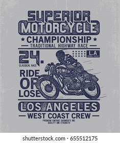 old motorcycle vector design for tee print